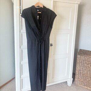 Old Navy Midi Length Button Up Shirt Dress Tie Waist NWT Size M